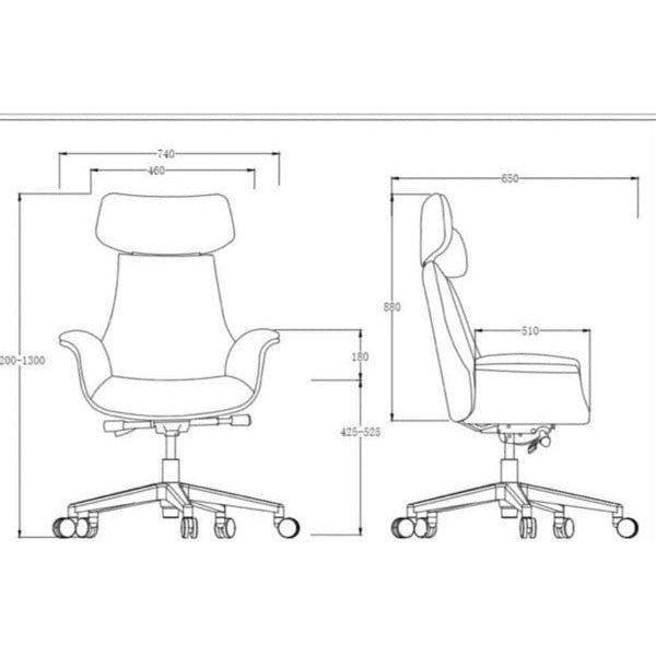 BSC-2272A 大班椅半真皮配扶手 - Brilliant Space Office Furniture Limited