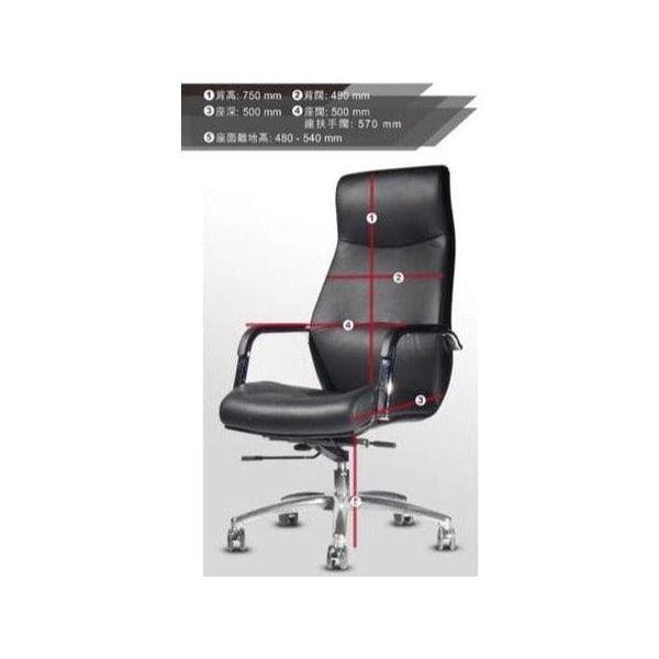 BSJ-62004 半真皮客椅高背(黑色) - Brilliant Space Office Furniture Limited