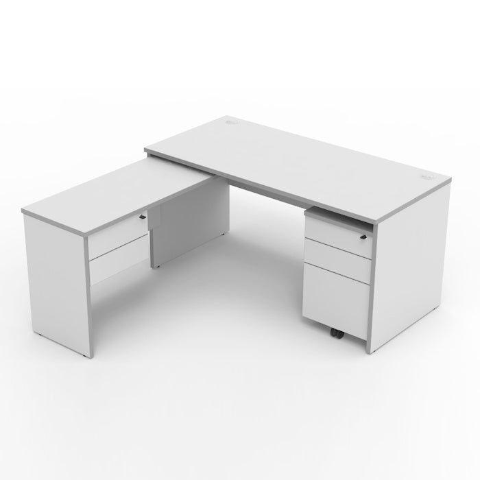 雙面板獨立卓配懸吊式側桌及2個抽屜櫃 - Brilliant Space Office Furniture Ltd