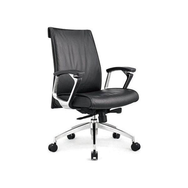 BSJ-1240A 行政座椅高背半真皮固定扶手 - Brilliant Space Office Furniture Limited