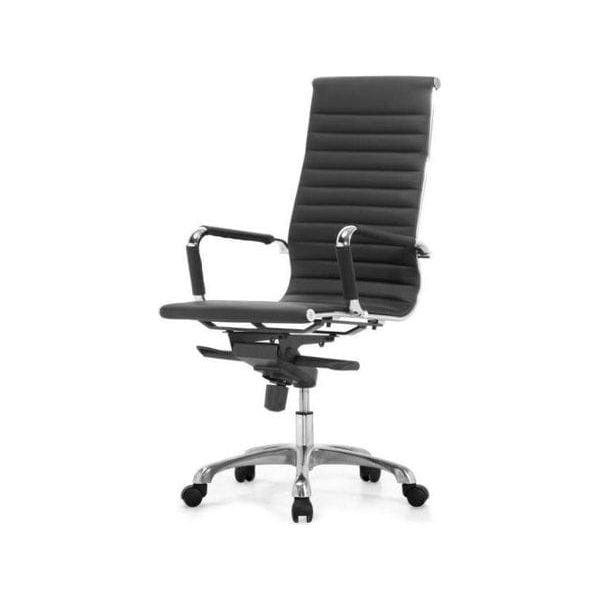 Modern office chair with ergonomic design, padded seat, and adjustable features in sleek material. 現代辦公椅,人體工學設計,帶有軟墊座椅和可調節功能,時尚優質材質。