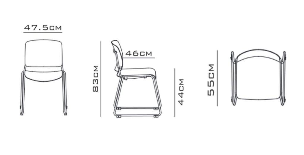 BSJ-5266-3 多功能弓型脚架叠椅📢(可加連接腳配件) - Brilliant Space Office Furniture Limited