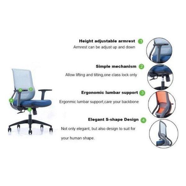 BSJ-YC-323B 網椅配升降扶手 - Brilliant Space Office Furniture Limited