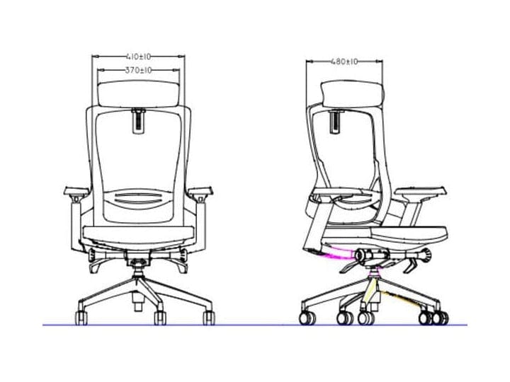BSJ-MAMBA 行政網椅配3D升降扶手/頭枕
