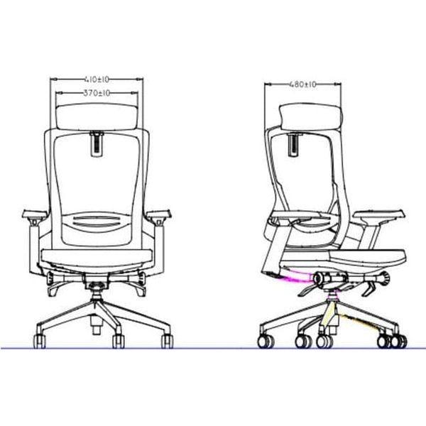 BSJ-MAMBA 行政網椅配3D升降扶手/頭枕 - Brilliant Space Office Furniture Limited