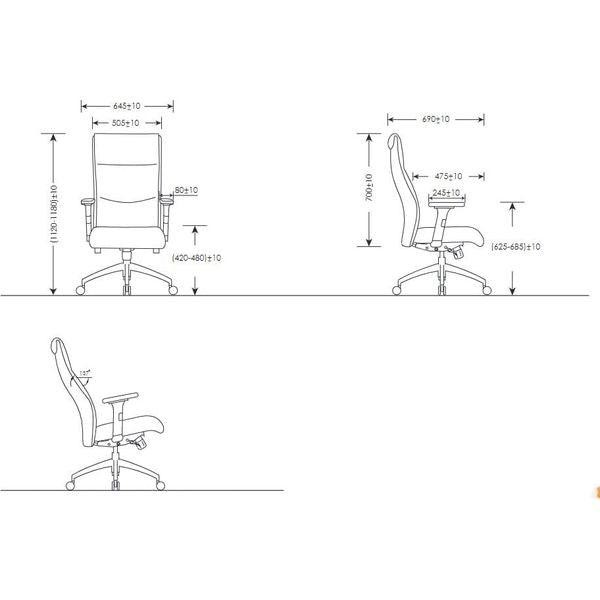 BSJ-MZ-1233A 大班椅半真皮配扶手 - Brilliant Space Office Furniture Limited