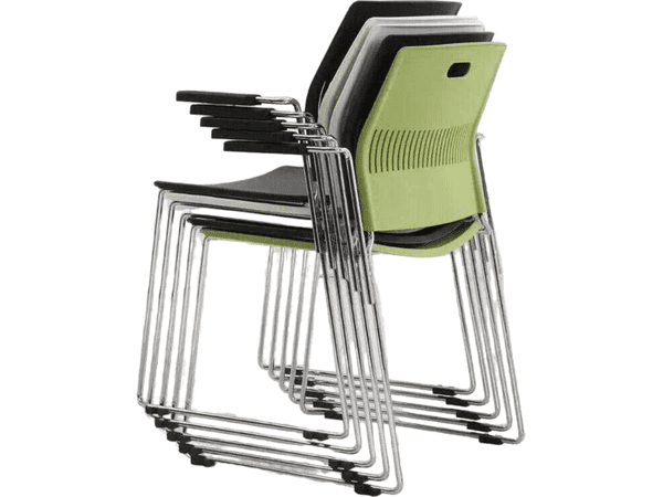 BSJ-A12 實心電鍍弓型腳叠椅 (有扶手)(可加推車)