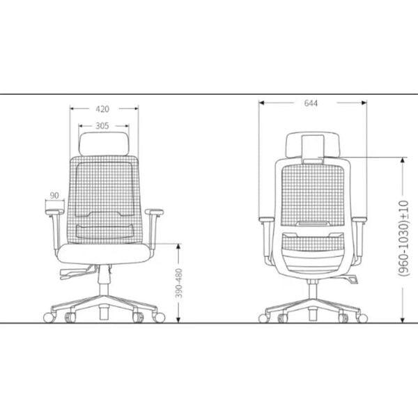 BSJ-U8235H 網椅連頭枕 (特價) - Brilliant Space Office Furniture Limited