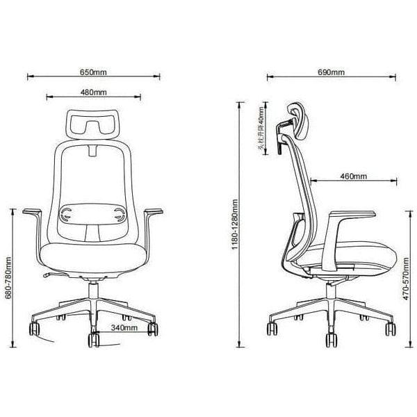 BSJ-62232A Pear 高背職員3D扶手連頭枕 - Brilliant Space Office Furniture Limited