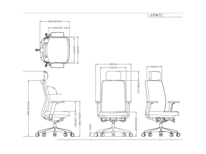 BSJ-VIX 高級行政網椅配升降扶手/頭枕