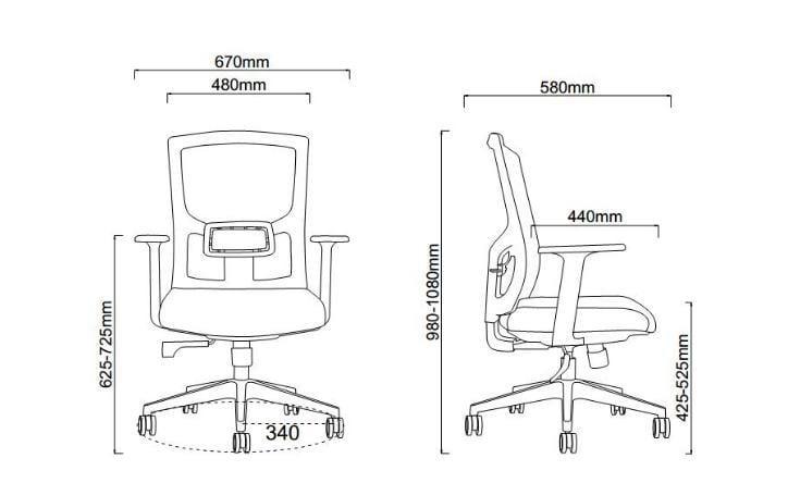 BSJ-62222B 網椅配升降扶手👍 - Brilliant Space Office Furniture Limited