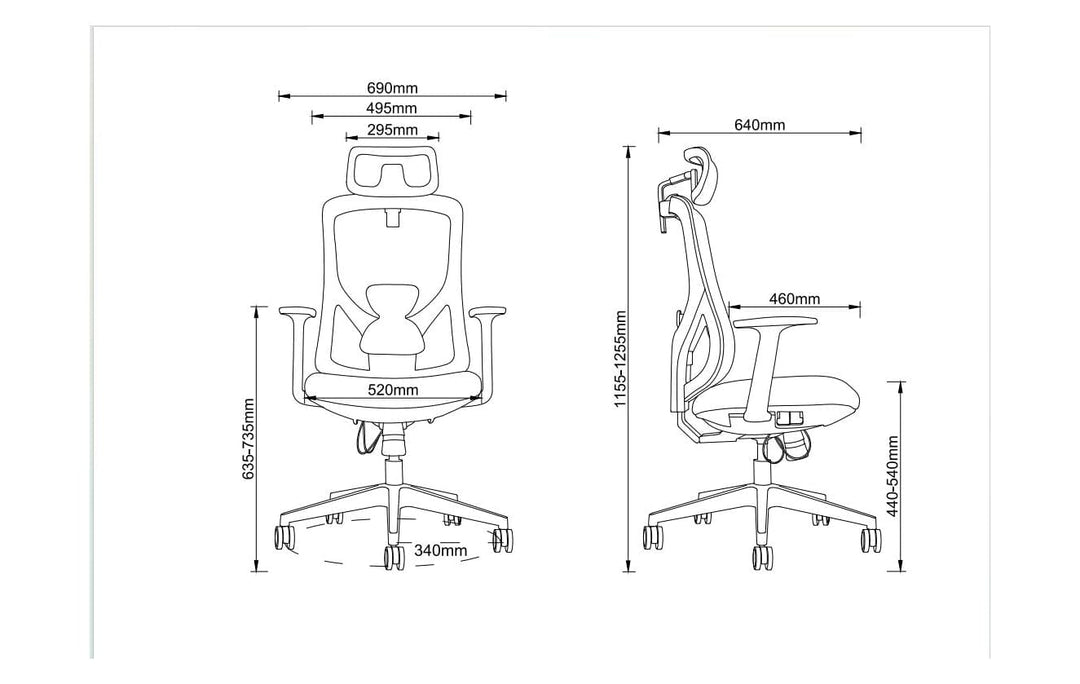 BSJ-Q3201A 網背椅連頭枕(新款)