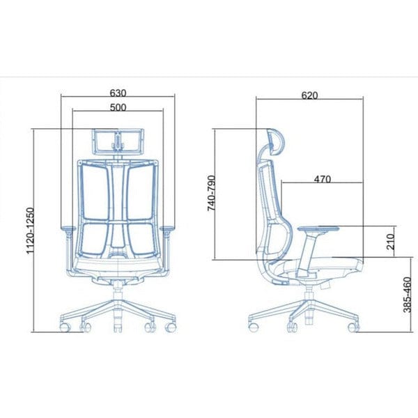BSJ-U0240A 網椅配升降扶手鋁合腳頭枕👍