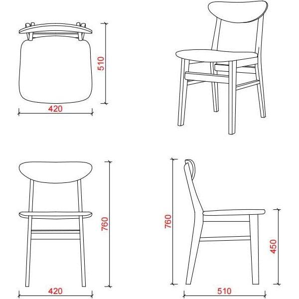 BSJ-W-k21 四腳實木椅 - Brilliant Space Office Furniture Limited