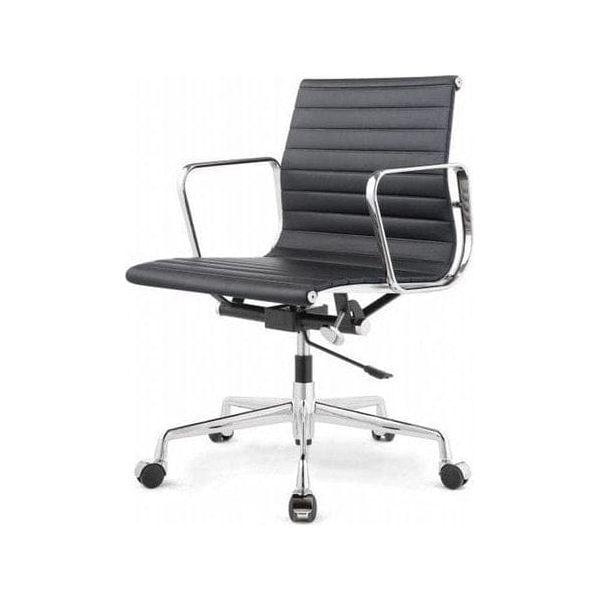 Modern office chair with ergonomic design, padded seat, and adjustable features in sleek material. 現代辦公椅，人體工學設計，帶有軟墊座椅和可調節功能，時尚優質材質。