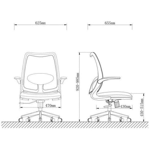 BSJ-72205 细網背椅(扶手可翻起) - Brilliant Space Office Furniture Limited