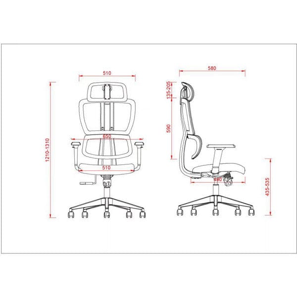 BSJ-0225H 行政全網椅配3D升降扶手頭枕👋