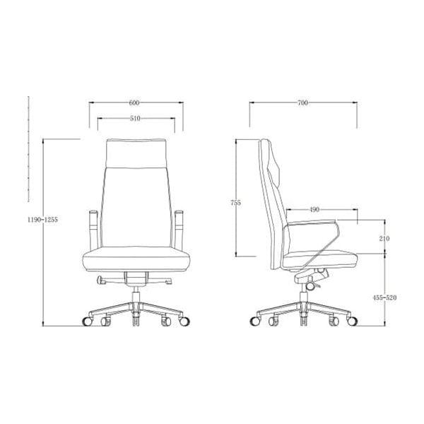 BSC-2292A 大班椅半真皮配扶手 - Brilliant Space Office Furniture Limited