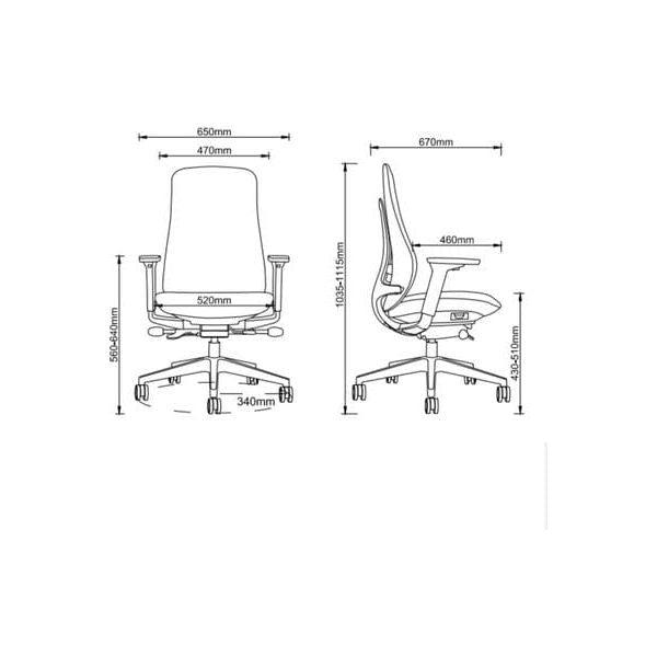 Copy of BSJ-62240A 海绵布背椅配升降扶手連頭枕 - Brilliant Space Office Furniture Limited