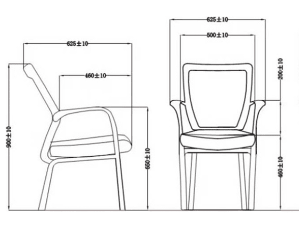 BSC-1246-C1 4腳網椅配固定扶手