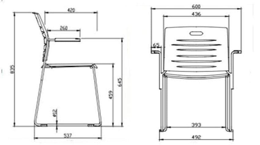 BSJ-B21 實心電鍍弓型架會客椅👍 - Brilliant Space Office Furniture Limited