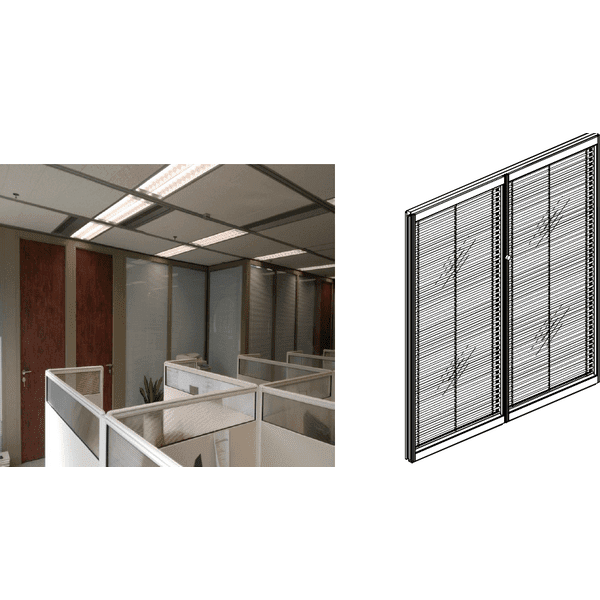 滿雙層清玻璃屏風 - 內置百葉 - Brilliant Space Office Furniture Limited