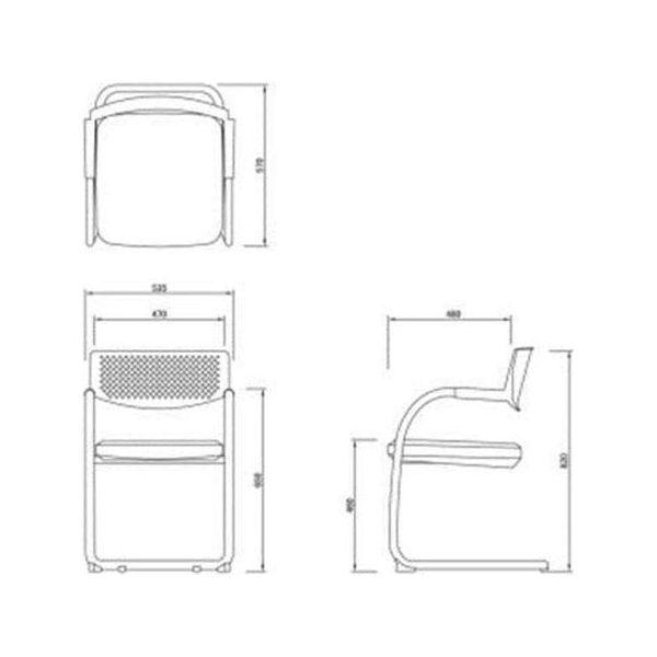 BSC-1272C 多功能弓型脚架布面客椅 - Brilliant Space Office Furniture Limited